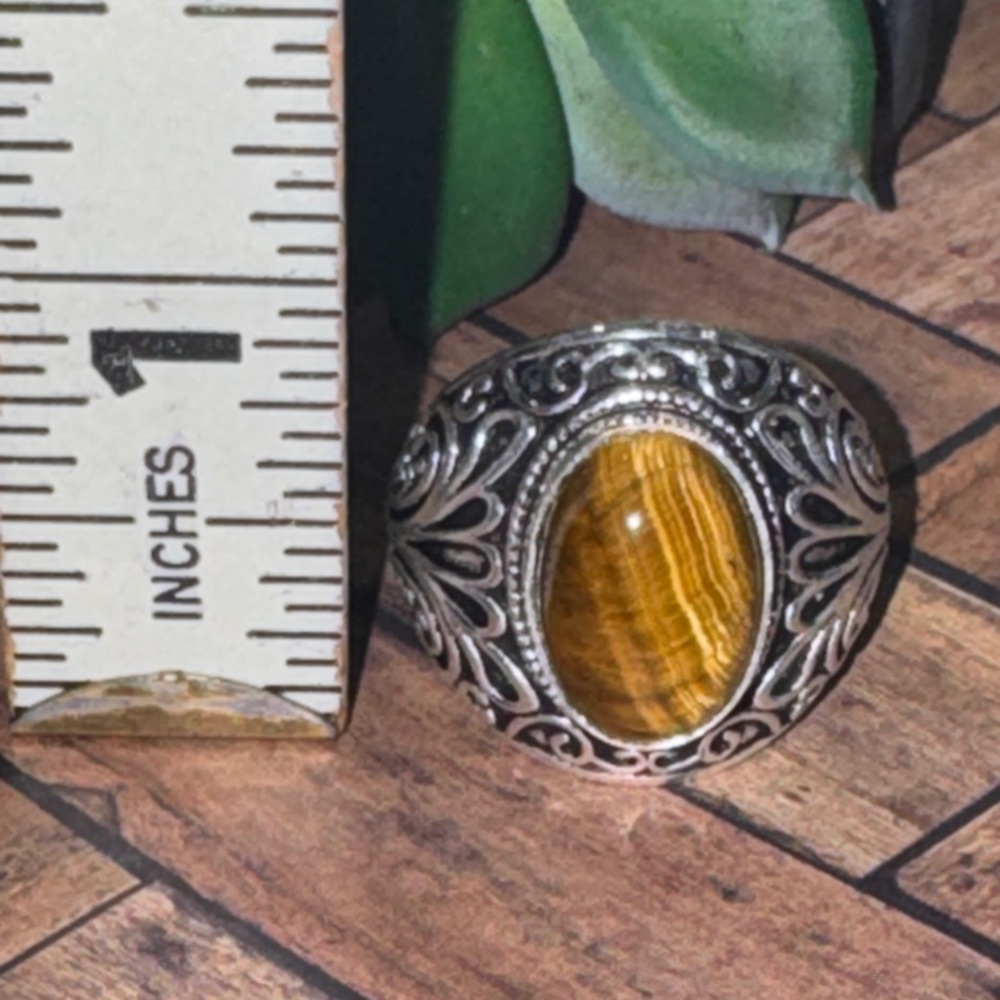 Silver Tiger Eye Ring - image 8